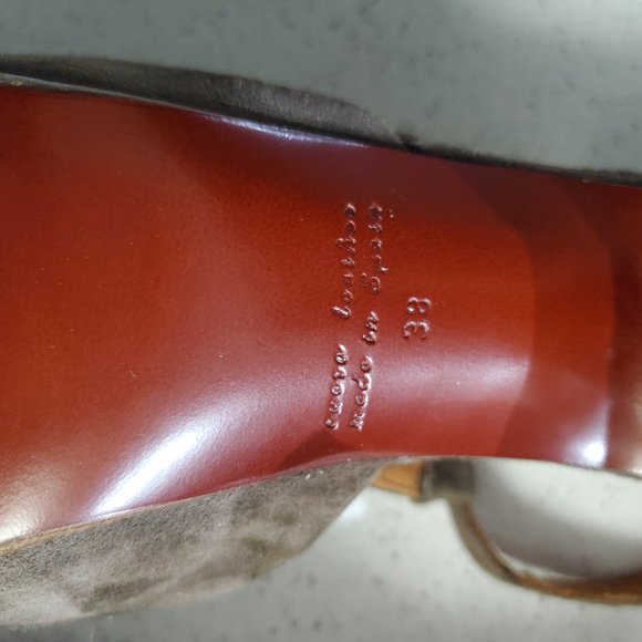 Chie Mihara micro suede leather heals - fringe t strap front - Picture 10 of 12